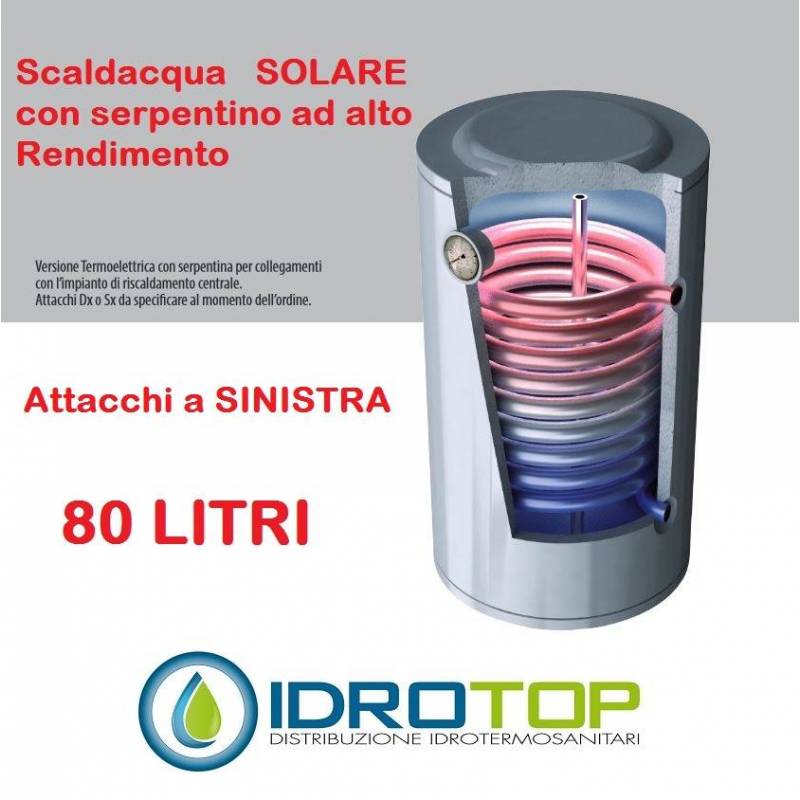 Scaldabagno Solare STX Attacco SINISTRO Serpentino Fisso Alto Rendimento LT80