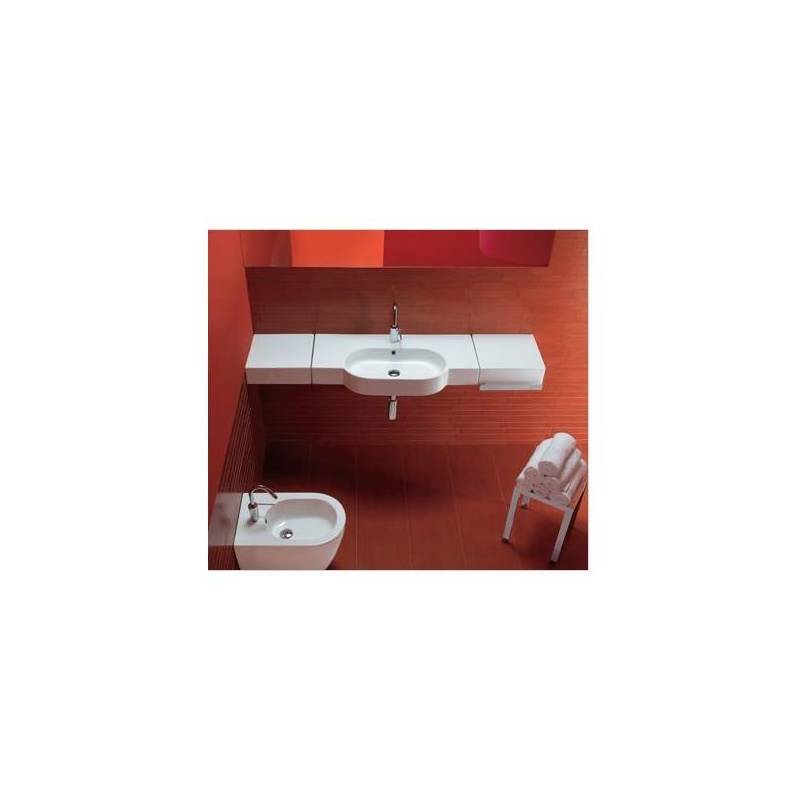 Lavabo AREA centrale SOSPESO monoforo in ceramica