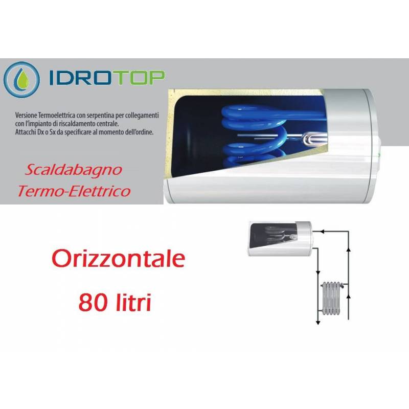 Scaldabagno Termo-Elettrico SO/T Orizzontale con Serpentino LT80