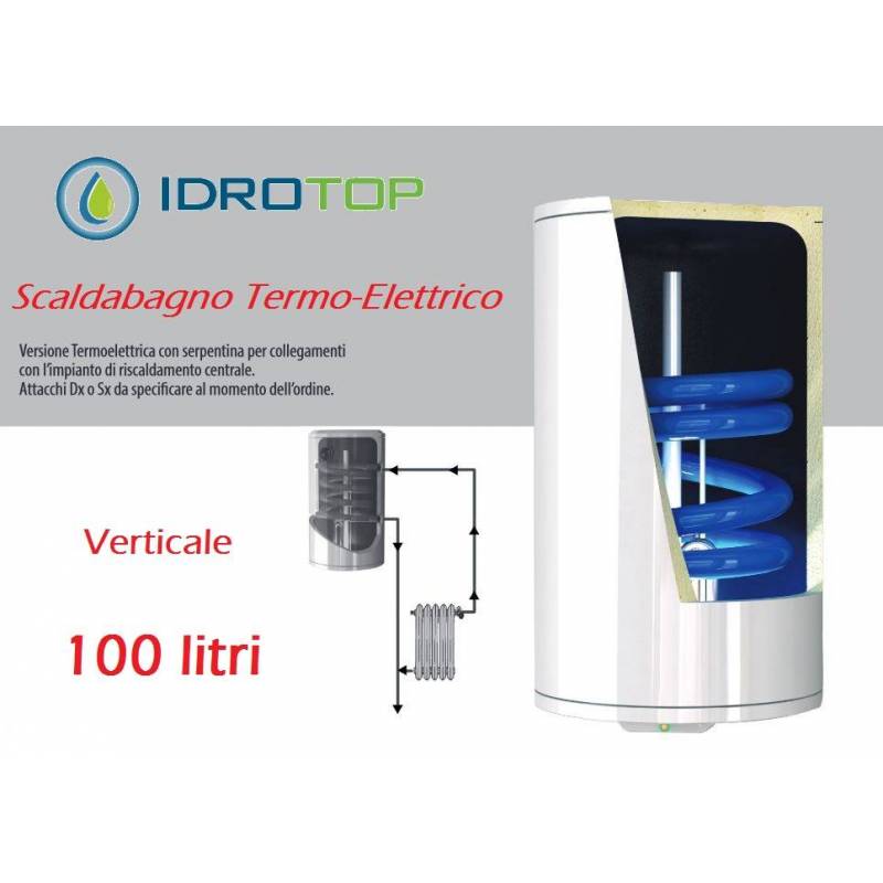 Scaldabagno Termo-Elettrico ST Verticale con Serpentino LT100