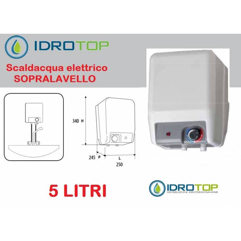 Scaldabagno Elettrico A5 SP installazione Sopralavello+kit fissaggio