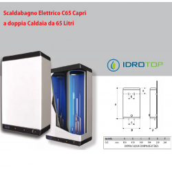 Scaldabagno LT60 Elettrico C65 CAPRI Doppia Caldaia con 2 resistenze