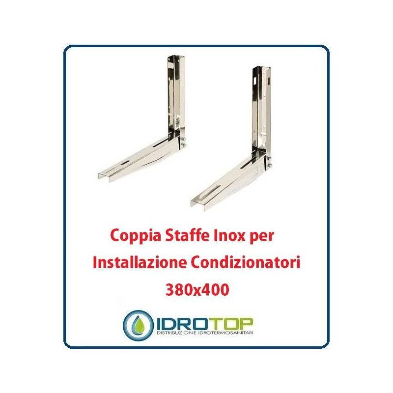 Coppia Staffe 380x400 mm Inox per Installazione di Condizionatori