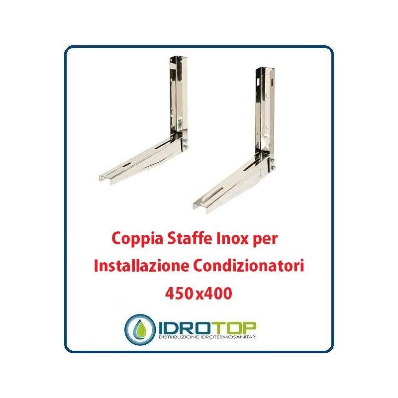 Coppia Staffe 450x400 mm Inox per Installazione di Condizionatori