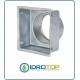 Bocchetta Aria Regolabile cm14x13 BIANCO con Adattatore Diam.80  x Caminetto-Aria Calda