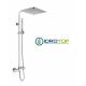 Colonna Doccia con Soffione 20x20cm Inox e Doccetta Flat SQUARE Cromata Ponsi 