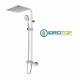 Colonna Doccia con Soffione 20x20cm Inox e Doccetta SQUARE Cromata Ponsi 