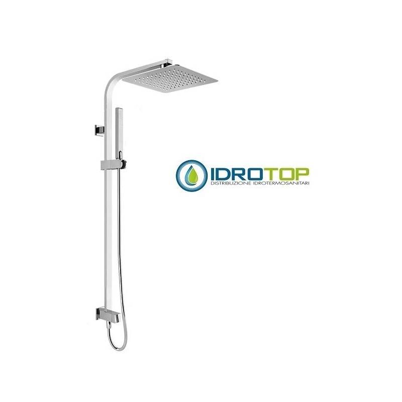 Colonna Doccia CONCEPT1 soffione 20x20cm e Doccetta Flat SQUARE Cromata Ponsi 