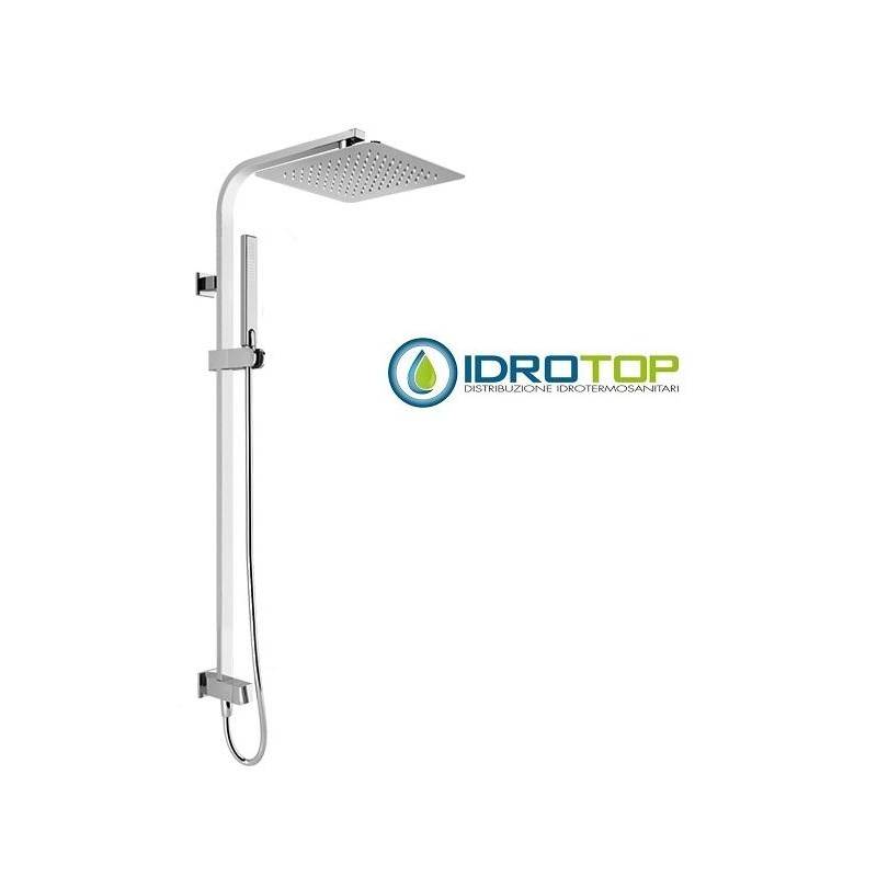 Colonna Doccia CONCEPT1 soffione 30x30cm e Doccetta Flat SQUARE Cromata Ponsi 