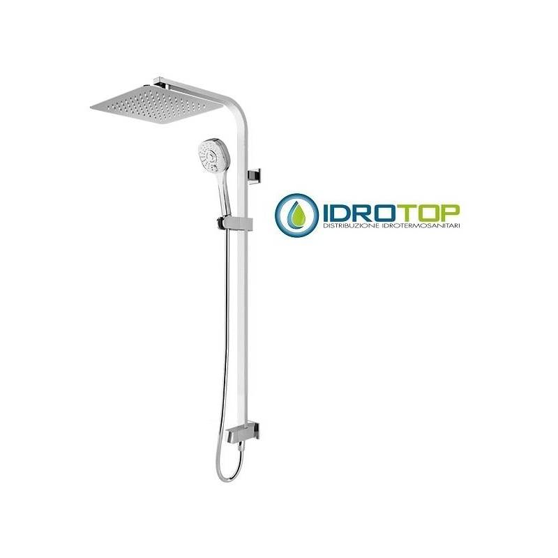Colonna Doccia CONCEPT1 soffione 20x20cm e Doccetta Quadro 2F SQUARE Cromata Ponsi 