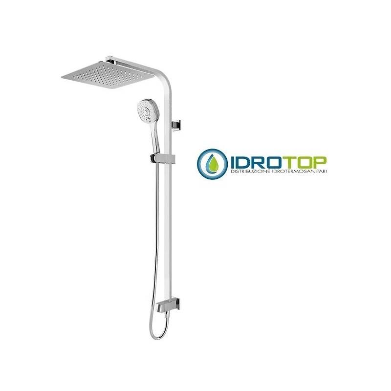 Colonna Doccia CONCEPT1 soffione 30x30cm e Doccetta Quadro 2F SQUARE Cromata Ponsi 