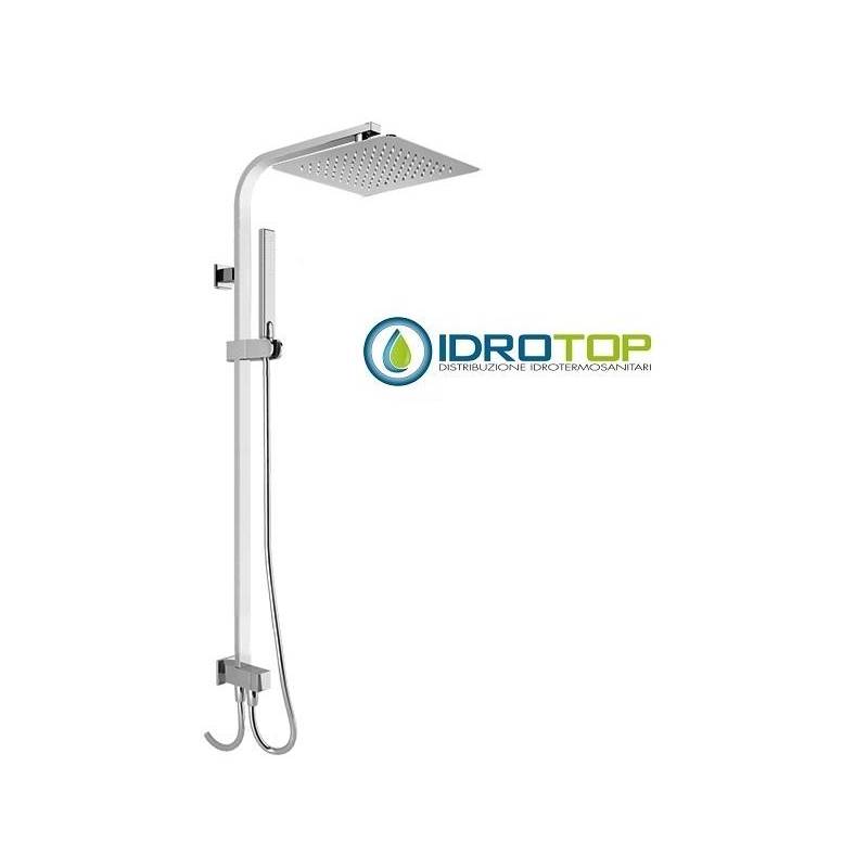 Colonna Doccia CONCEPT2 soffione 20x20cm e Doccetta Flat SQUARE Cromata Ponsi 