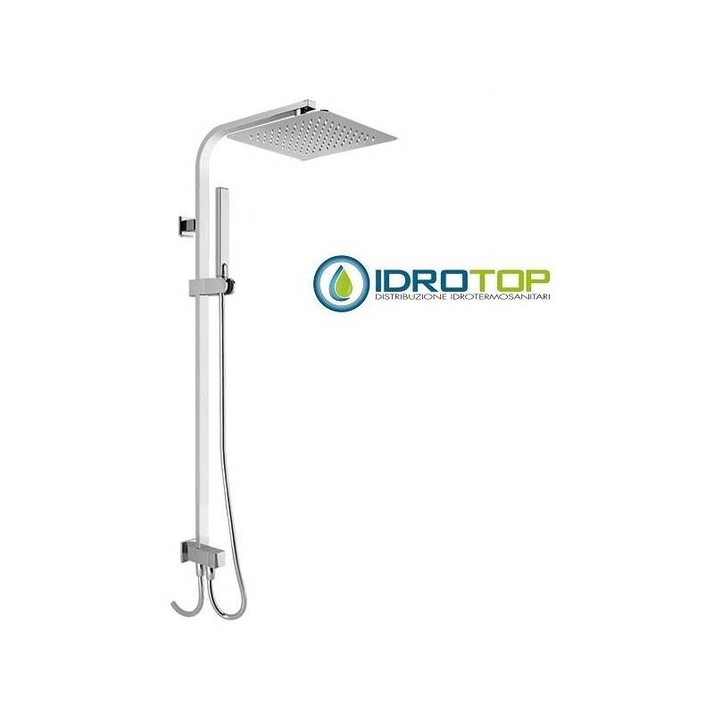 Colonna Doccia CONCEPT2 soffione 30x30cm e Doccetta Flat SQUARE Cromata Ponsi 
