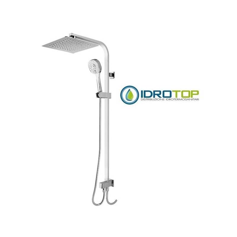 Colonna Doccia CONCEPT2 soffione 20x20cm e Doccetta Quadro 2F SQUARE Cromata Ponsi 