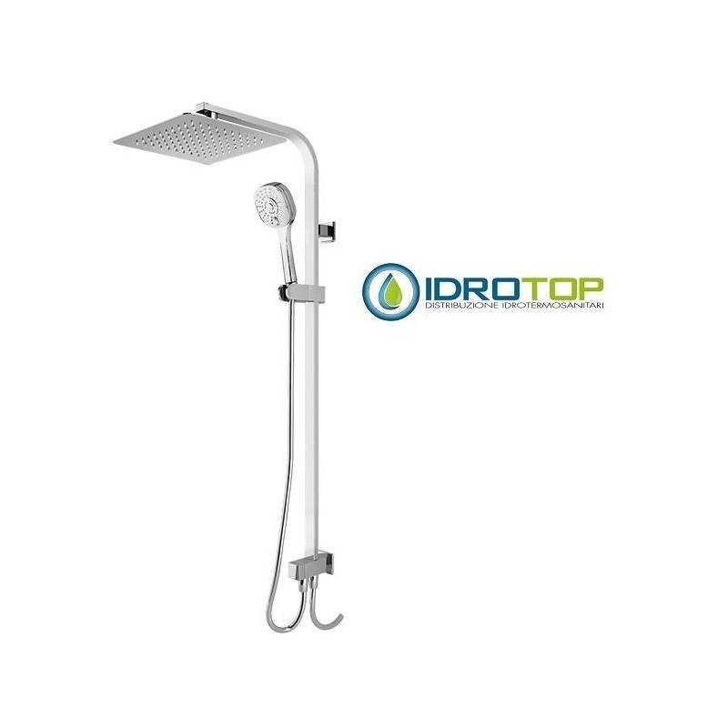 Colonna Doccia CONCEPT2 soffione 30x30cm e Doccetta Quadro 2F SQUARE Cromata Ponsi 