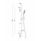 Asta doccia con Doccetta QUADRO 2F SQUARE Cromata Ponsi 