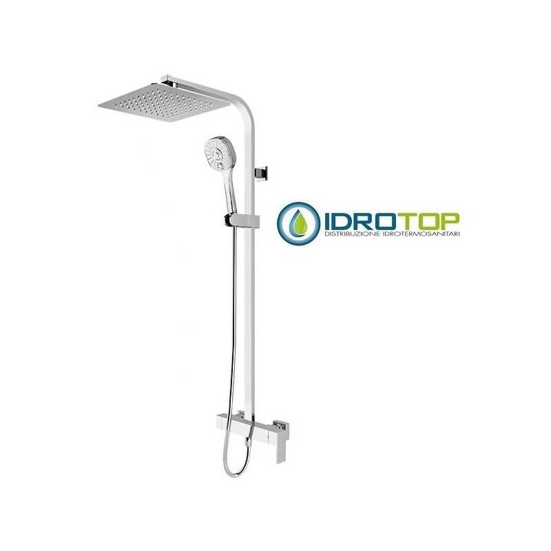 Colonna Doccia Soffione 30x30cm e Doccetta Quadro 2F e miscelatore SQUARE Cromata Ponsi 