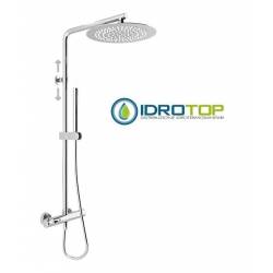 Colonna Doccia  Termostatica Soffione 30X30cm Doccetta Stick ROUND Cromata   Ponsi 