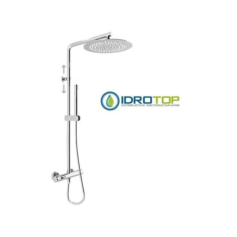 Colonna Doccia  Termostatica Soffione 30X30cm Doccetta Stick ROUND Cromata   Ponsi 