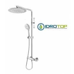 Colonna Doccia Termostatica Soffione 20X20cm Doccetta Blade 2F ROUND Cromata   Ponsi 