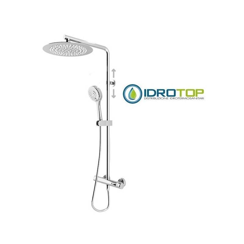 Colonna Doccia Termostatica Soffione 20X20cm Doccetta Blade 2F ROUND Cromata   Ponsi 