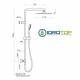 Colonna Doccia Termostatica Soffione 20X20cm Doccetta Blade 2F ROUND Cromata   Ponsi 