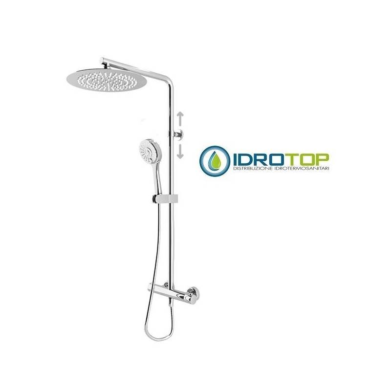 Colonna Doccia Termostatica Soffione 30X30cm Doccetta Blade 2F ROUND Cromata   Ponsi 