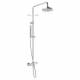 Colonna Doccia EASY Termostatica a 2 Vie Soffione 20X20cm Doccetta in Abs  ROUND Cromata  Ponsi 