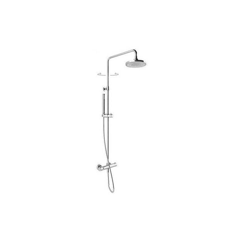 Colonna Doccia EASY Termostatica a 2 Vie Soffione 20X20cm Doccetta in Abs  ROUND Cromata  Ponsi 