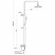 Colonna Doccia EASY Termostatica a 2 Vie Soffione 20X20cm Doccetta in Abs  ROUND Cromata  Ponsi 