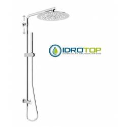 Colonna Doccia Concept 1 Soffione 20X20cm Doccetta Stick ROUND Cromata  Ponsi 