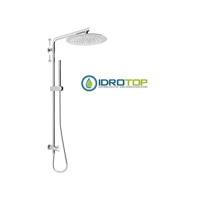 Colonna Doccia Concept 1 Soffione 20X20cm Doccetta Stick ROUND Cromata  Ponsi 
