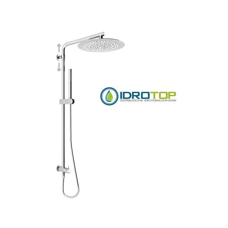 Colonna Doccia Concept 1 Soffione 30X30cm Doccetta Stick ROUND Cromata   Ponsi 