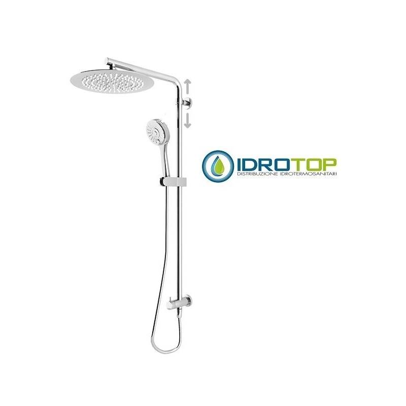 Colonna Doccia Concept 1 Soffione 20X20cm Doccetta Blade 2F ROUND Cromata  Ponsi 