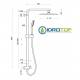 Colonna Doccia Concept 1 Soffione 20X20cm Doccetta Blade 2F ROUND Cromata  Ponsi 