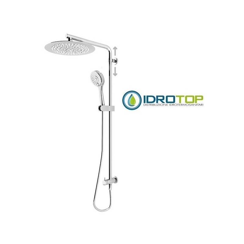 Colonna Doccia Concept 1 Soffione 30X30cm Doccetta Blade 2F ROUND Cromata   Ponsi 