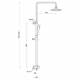 Colonna Doccia EASY Concept 1 Soffione 20X20cm Doccetta in Abs  ROUND Cromata  Ponsi 