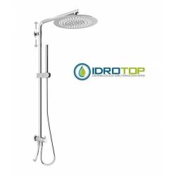 Colonna Doccia Concept 2 Soffione 20X20cm Doccetta Stick ROUND Cromata  Ponsi 