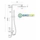 Colonna Doccia Concept 2 Soffione 20X20cm Doccetta Stick ROUND Cromata  Ponsi 