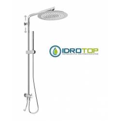 Colonna Doccia Concept 2 Soffione 30X30cm Doccetta Stick ROUND Cromata  Ponsi 