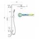 Colonna Doccia Concept 2 Soffione 20X20cm Doccetta Blade 2F ROUND Cromata  Ponsi 