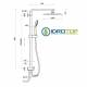 Colonna Doccia Concept 2 Soffione 30X30cm Doccetta Blade 2F ROUND Cromata  PONSI 