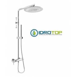 Colonna Doccia Mix Soffione 20X20cm Doccetta Stick  ROUND Cromata  Ponsi 