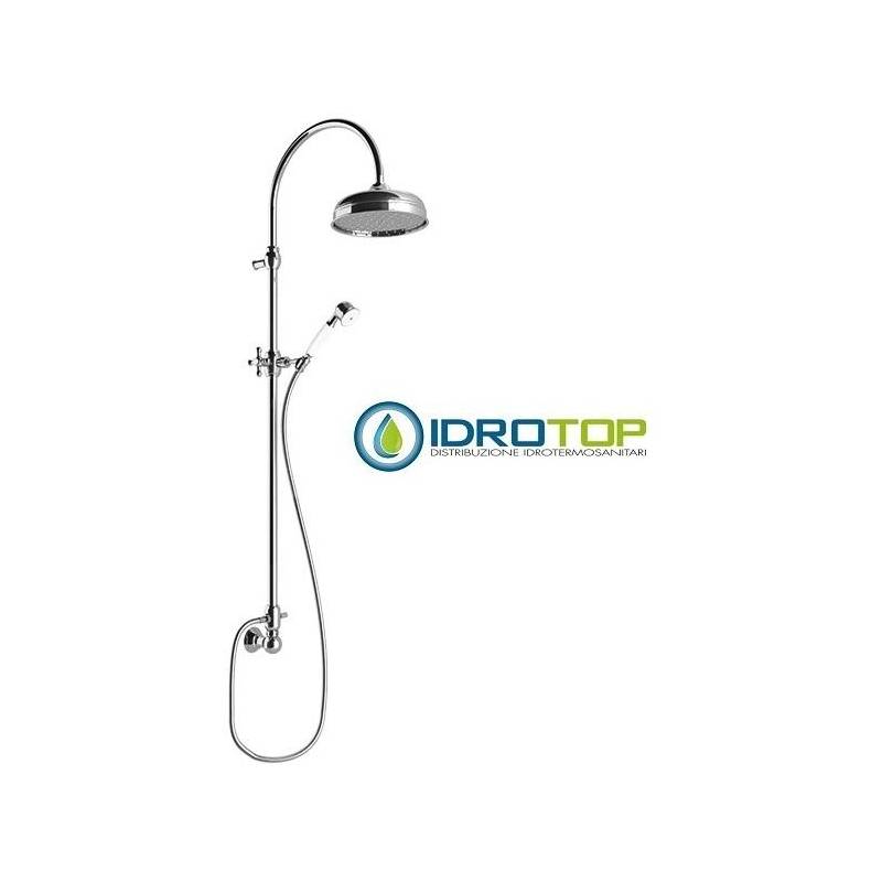 Colonna Doccia Soffione 20cm e Presa D'acqua a Muro CONCEPT1 Cromata Ponsi 