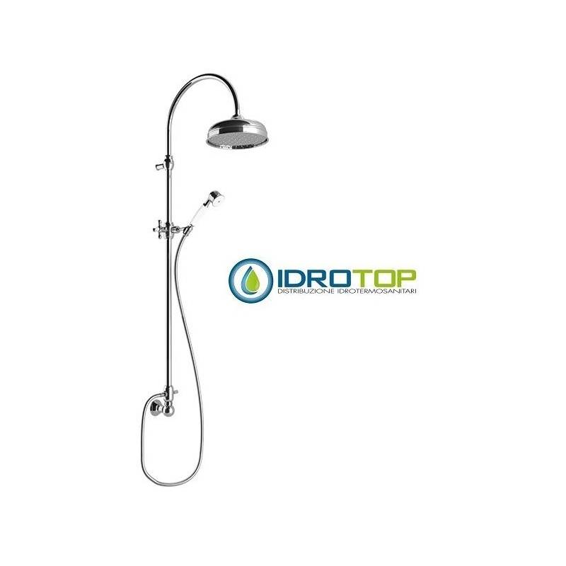 Colonna Doccia Soffione 20cm e Presa D'acqua a Muro CONCEPT1Ottone lucido naturale Ponsi 