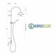 Colonna Doccia Soffione 20cm e Presa D'acqua a Muro CONCEPT1Ottone lucido naturale Ponsi 