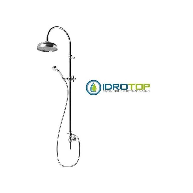 Colonna Doccia Soffione 20cm e Flessibile Di Raccordo CONCEPT2 ottone lucido naturale Ponsi 