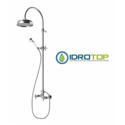 Colonna Doccia Soffione 20cm e Vitoni Ceramici MIX ottone lucido naturale Ponsi 