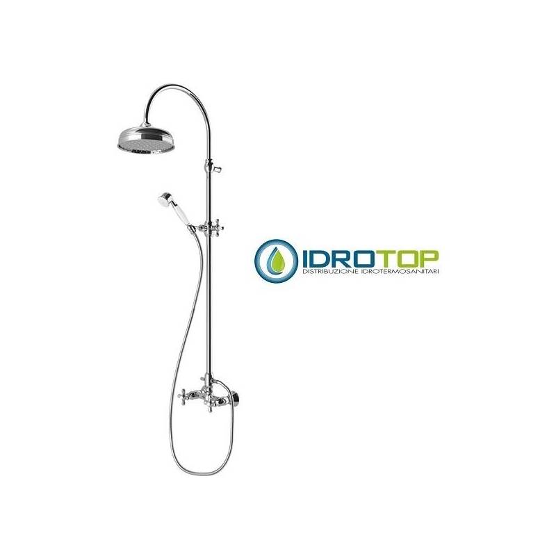 Colonna Doccia Soffione 20cm e Vitoni Ceramici MIX ottone lucido naturale Ponsi 