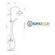 Colonna Doccia Soffione 20cm e Vitoni Ceramici MIX ottone lucido naturale Ponsi 